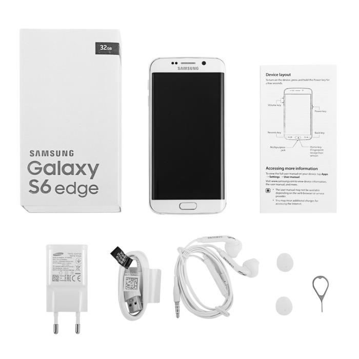 Vente T&eacute;l&eacute;phone portable Samsung GALAXY S6 G925 Arc Écran 5.1 Smartphone Smartphone 5 Core 8 pouces remis à neuf pas cher
