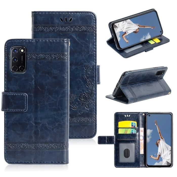 Housse Portefeuille En Cuir PU Pour Oppo A5 Pro 5G/4G - Avec Fentes Cartes Et Fermeture Magnétique - Noir - 3