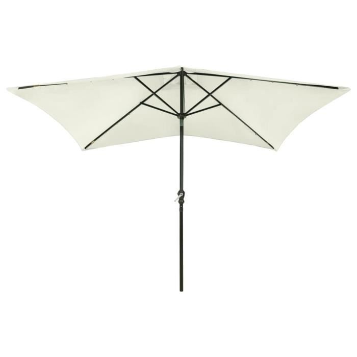Parasol avec LED et mât en acier Sable 2x3 m - SALALIS - SP054087