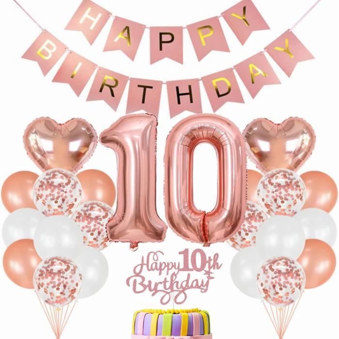 Ballon Chiffre 10 Anniversaire Violet XXL - Gonflage Air Ou Hélium, Environ 90 Cm, Inclus Paille, Réutilisable