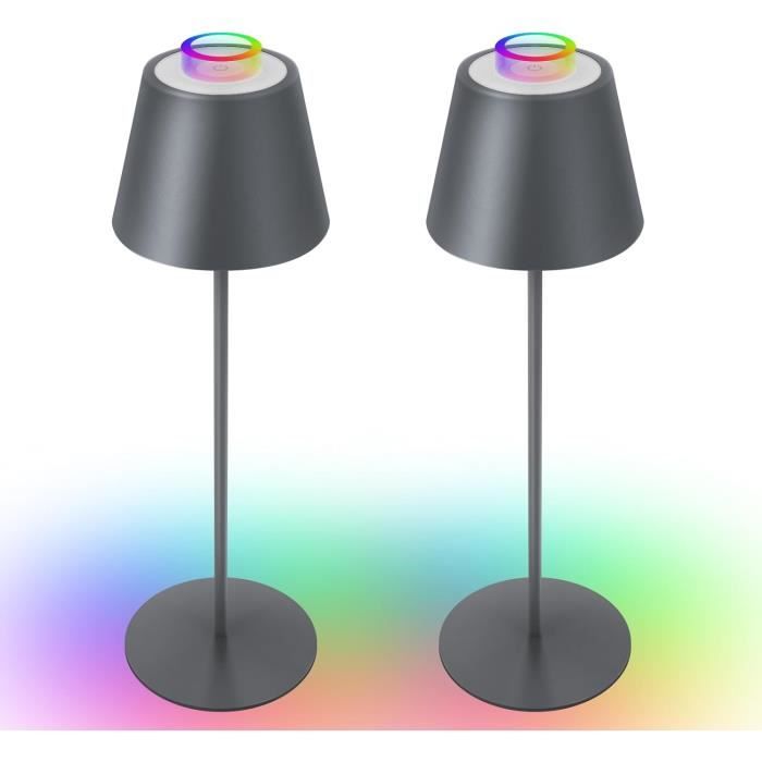 Lampe De Table RGB Rechargeable 5200 MAh - Sans Fil, étanche IP54, 50 Couleurs + Lumière Chaude Dimmable | Pour Intérieur Et Extérieur - 8