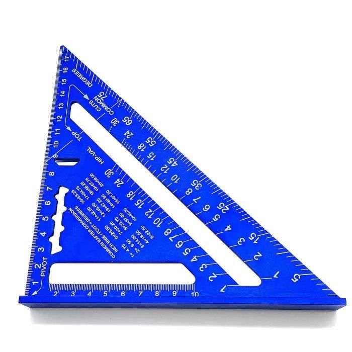 Équerre de charpentier - 180 mm - Triangle métrique en aluminium ...