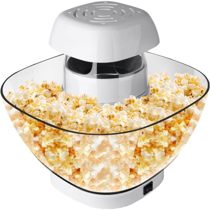Machine à Pop-Corn à Air Chaud 1200W - Rétro Sans Huile, 3 Minutes, Idéale Soirées Films