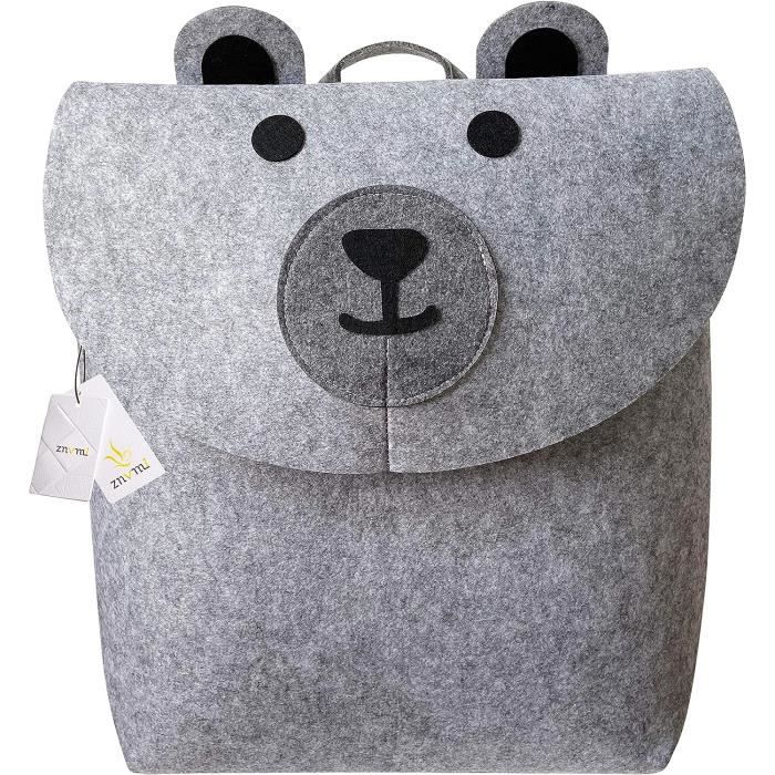 Znvmi Panier de Rangement Ours en Feutre Grand Corbeille à Linge