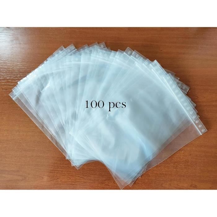  lot de 100 Sachets Zip Refermables 15 X 22 CM | Sachet Plastique  transparent à fermeture Zip | Sac de congélation |[S255]