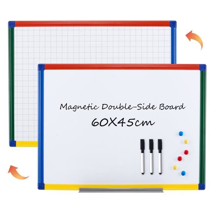 Paperboard Réglable Hauteur Chevalet Magnétique S SWANCROWN - Tableau Blanc Mobile 100x70cm Réglable Avec Roulettes Support Présentation Réglable