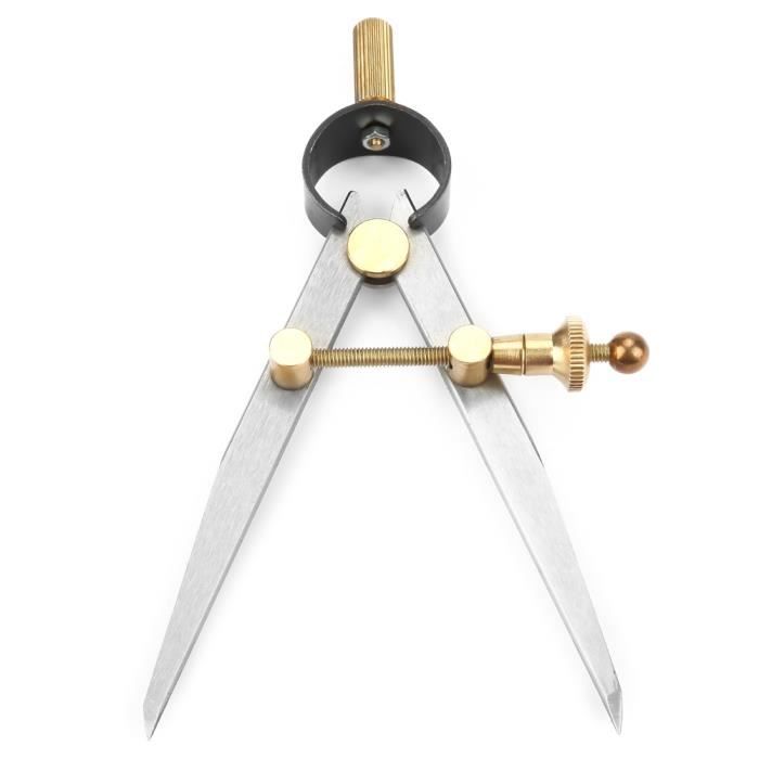 Compas Bricolage Cuir Compas à Pointes Sèches En Acier (diviseur) - 100 Mm, Ressort Rotatif, Pour Maroquinerie Et Bricolage