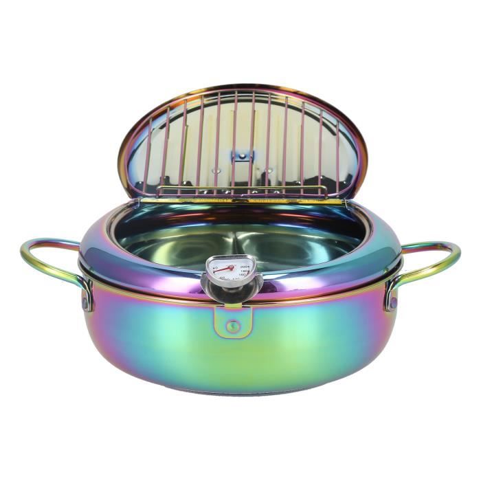 Mini Friteuse 3L En Acier Inoxydable - Avec Panier Et Couvercle - Parfaite Pour Frites, Tempura Et Plus