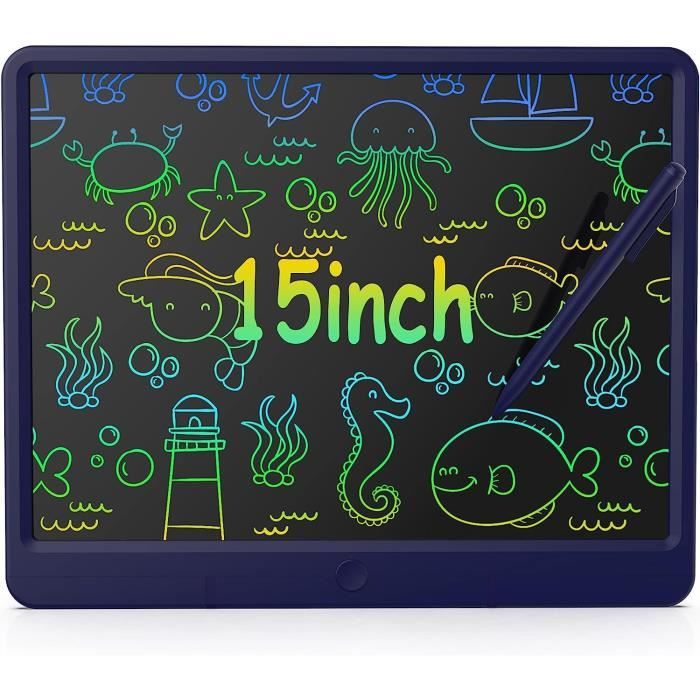 Tablette d'écriture LCD dinosaure pour garçons et enfants, jouets colorés bleus pour tout-petits, planche à dessin, jouet éducatif pour enfants, bloc-notes pour enfants de 3, 4, 5, 6, 7, 8 ans, fête