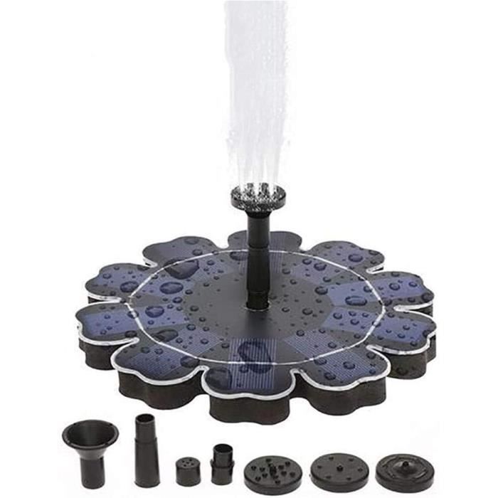 Fontaine Solaire 2.5W Pour Bain D'Oiseaux Avec 6 Buses - Pompe Jardin Étang Piscine Extérieur