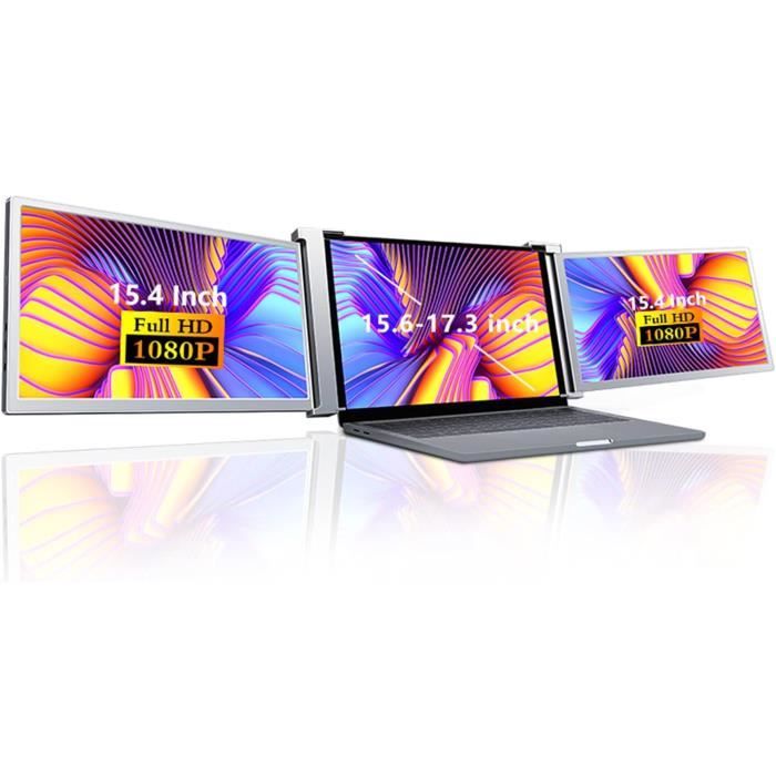 Moniteur à Triple écran Portable Pour Ordinateur Portable, Moniteur 15 ", 6 000 écrans, 1920*1080 IPS, Installation Facile Pour Ordinateur Portable 11.9-17 Pouces