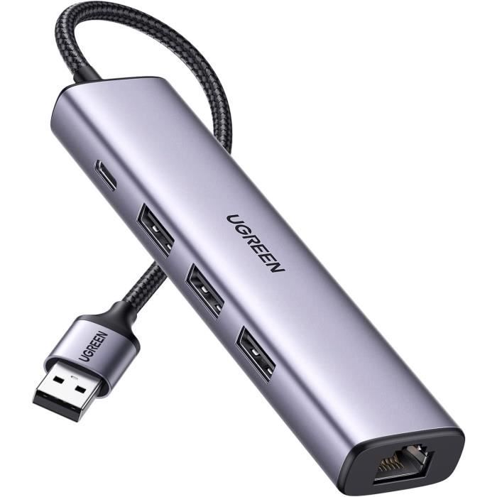 Hub Reseaux Hub Usb 3.0 Ethernet Adaptateur Usb Ethernet 1000Mbps Avec 3 Ports Usb ...