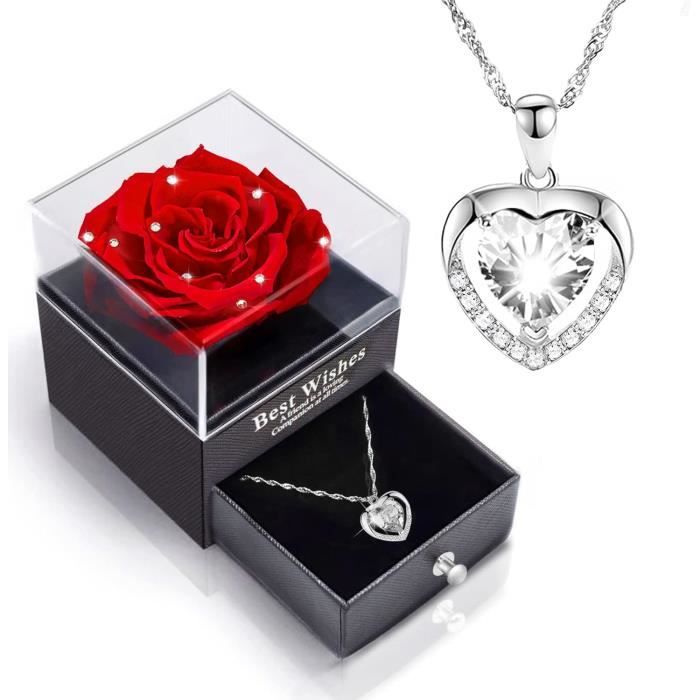 Coffret Rose Éternelle Avec Collier Gravé – Sylvie Jewels