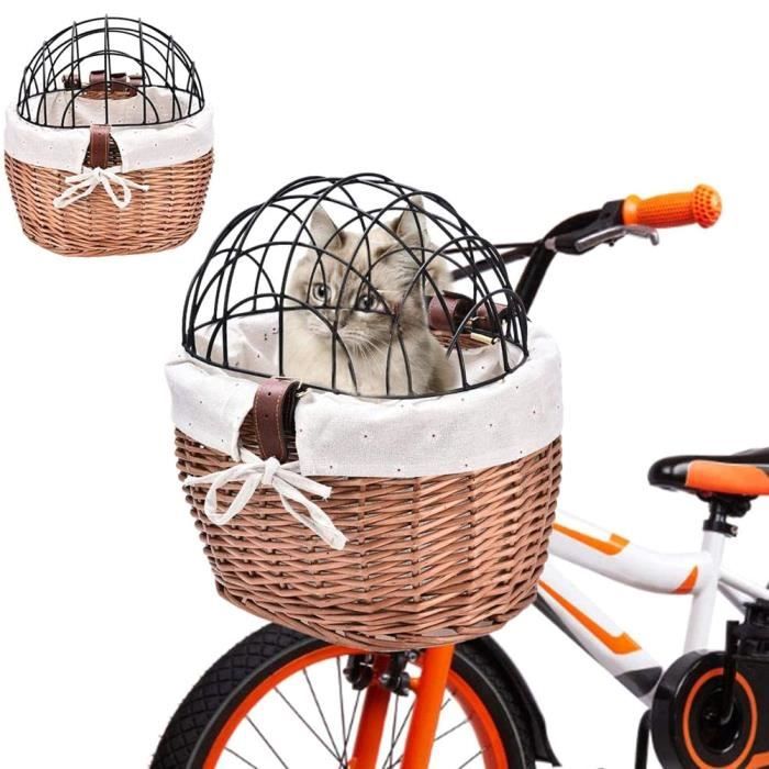 VGEBY Panier pour chien Panier de Vélo, Panier de Vélo pour Animaux de Compagnie avec Cadre en Fer, Panier pour sport chaine Noir