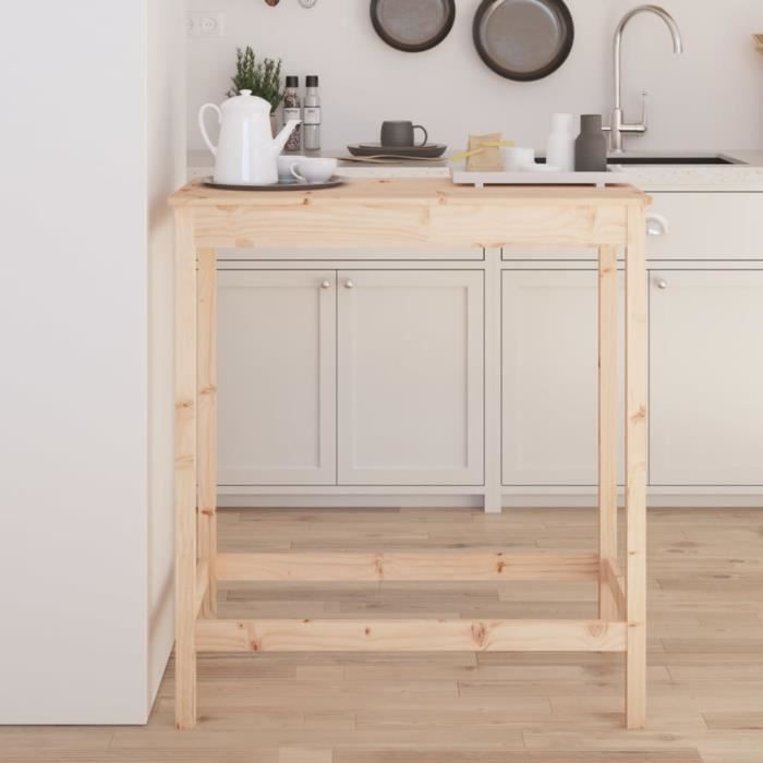vidaXL Table de bar 100x50x110 cm bois massif de pin 833265