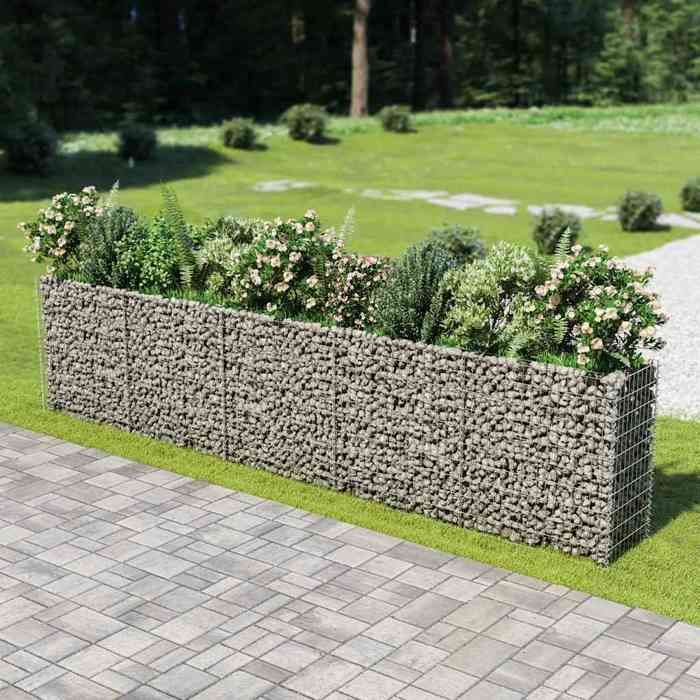 vidaXL Lit surélevé à gabion 450 cm