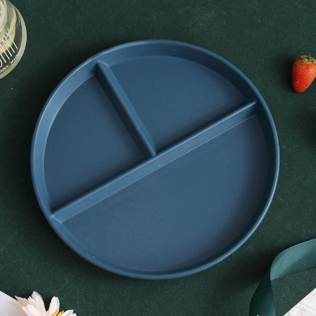 ASSIETTE PLATEAU REPAS Dark Blue 1pc Assiettes 3 Grilles Pour La assiette-plateau-repas-dark-blue-1pc-assiettes-3-grilles-pour-la