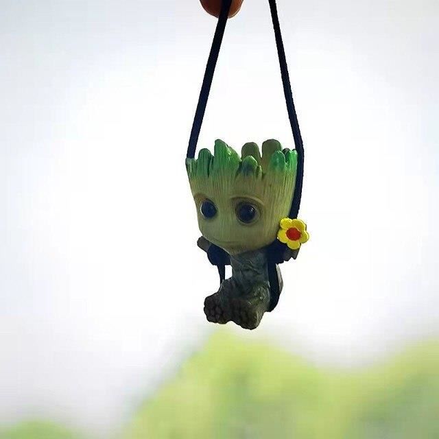 Pendentif Groot Qui Se Balance Pour Rétroviseur - Décoration Voiture Mignonne En Résine 4x3x5cm | Cadeau Fan Marvel