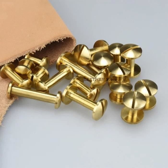 Lot De 50 Rivets à Vis En Cuir 9x6mm Pour Bricolage Et Maroquinerie - Marque Zaplyte - Neuf