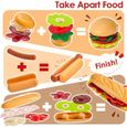Dinette Enfant Hamburger Jouet Aliment Cuisine avec Plateau Frites Hot-Dogs, Jeu d'imitation 3 4 5 Ans-1