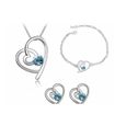 Ensemble bijoux femme en argent 925 avec cristaux bleus - Tasero-1
