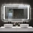 120x70cm Miroir LED Salle de Bain Miroir Anti-brouillard avec éclairage-1