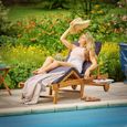 Chaise longue Tami Sun en bois d'acacia 200cm transat bain de soleil chaise de jardin extérieur balcon terrasse-1