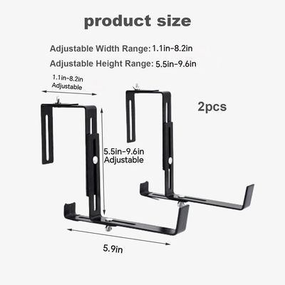 Support Jardinière Réglable Anthracite - Accroche Bac à Fleurs Robuste Pour Balcon Et Rambarde