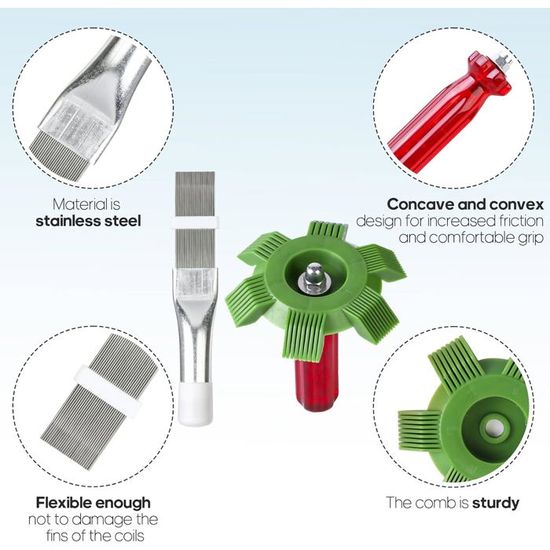 Ensemble De Peignes à Ailettes FCR6 Pour Climatiseur – 6 Peignes Sur Anneau, 12 Espacements, Avec Brosse, En Plastique - 6