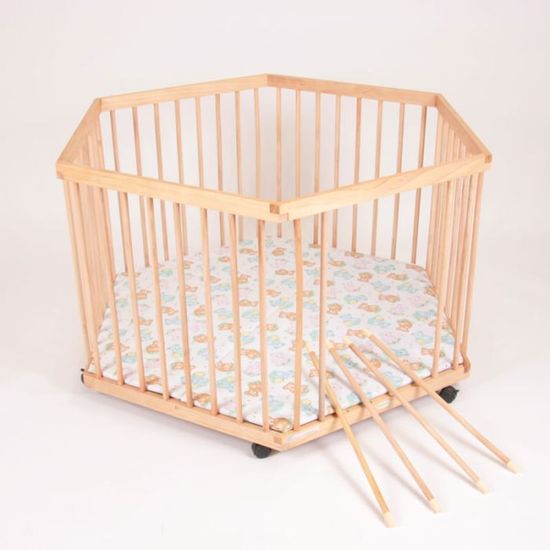 Parc Hexagonal En Bois Cdiscount Puericulture Eveil Bebe