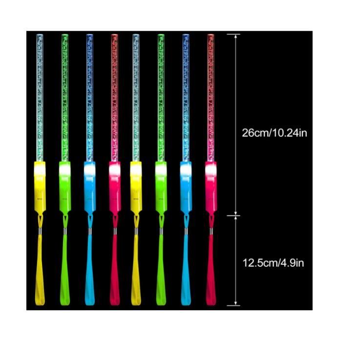 Lot de 12 bâtons lumineux en fibre de verre LED Glow in The Darkness Stick - Accessoires de fête - Blanc - Mixte - Maison