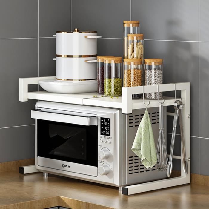 Étagère De Cuisine Avec Plateau Coulissant Pour Micro-ondes - Gain De Place Et Organisation Facile