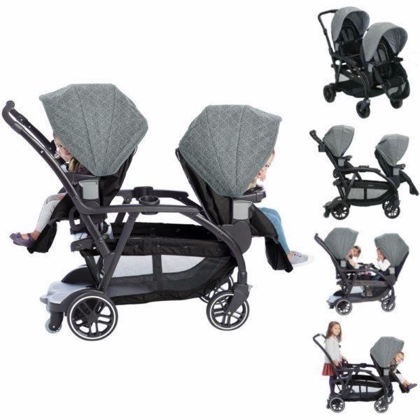 Poussette-Magazine : le pliage de la poussette double Graco