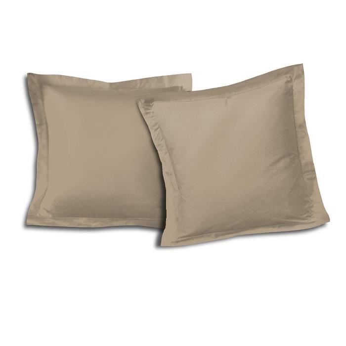 Taies D'oreiller 100% Coton - Paire 60x90 Cm (ou 50x80) - Toile, Satin, Percale Ou Lin - Blanc Ou Ivoire