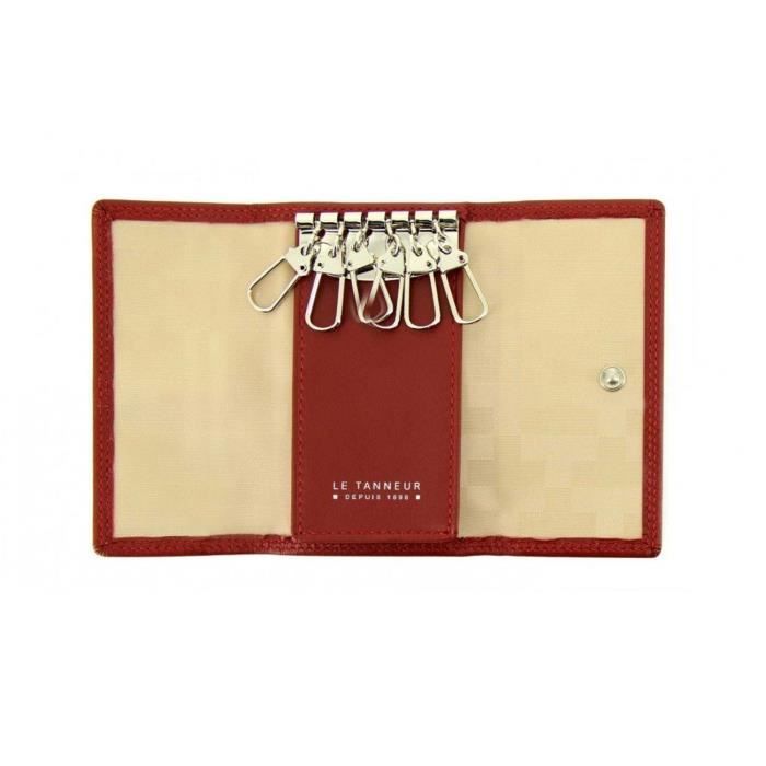 Etui cl s en cuir 6 mousquetons Touraine Le Tanneur TOU3002