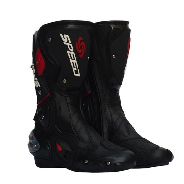 Bottes moto CURVE Rubi noires/rouges, Homme et femme