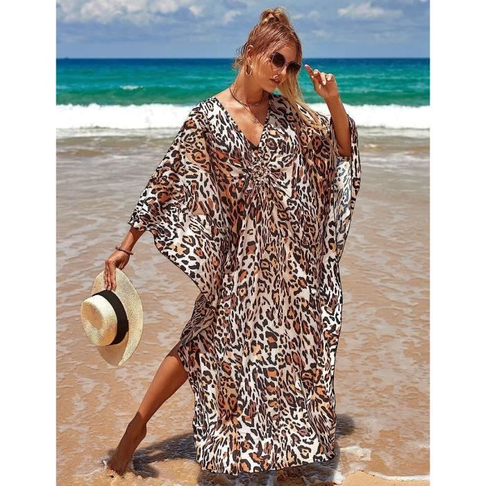 Robe de Plage Femme Tunique Caftan Grande Taille Kaftan Boheme Maxi Longue Fluide Ete couleurs couleurs multiples Couleurs multiples Cdiscount Pret a Porter