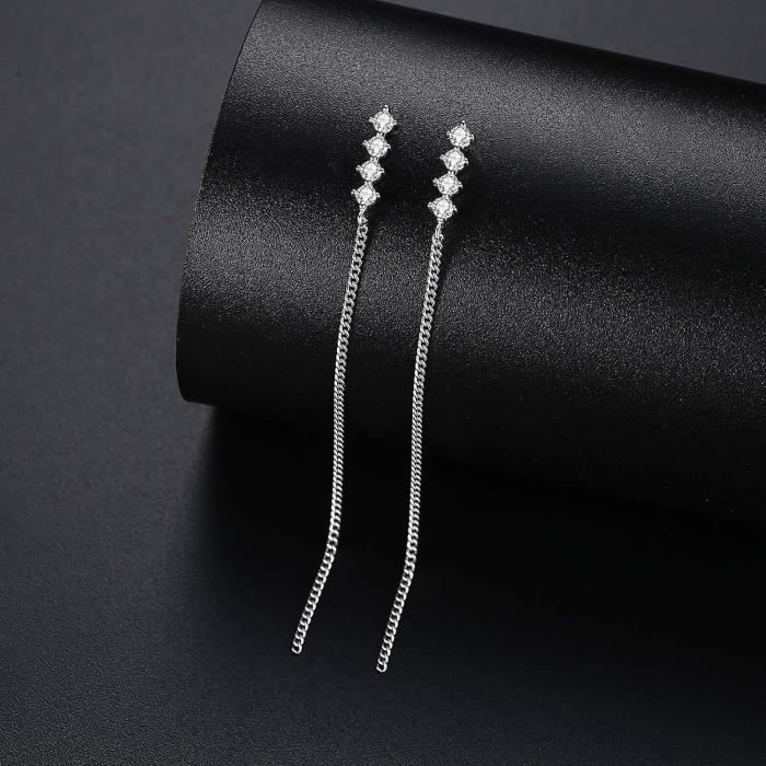 Boucles D'oreilles Pendantes Goutte D'eau Serti D'oxydes