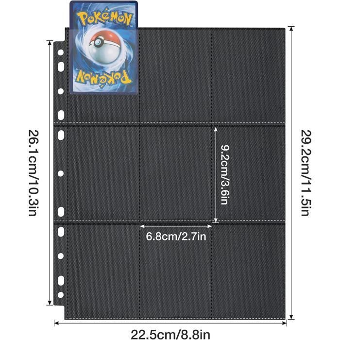 Oderra Pochettes pour cartes, 576 pochettes en plastique, 32 pages pour cartes Pokémon avec poches des deux côtés, porte-cartes transparent, compatible avec les classeurs A4 standard Oderra Pochettes pour cartes, 576 pochettes en plastique, 32 pages pour cartes Pokémon avec poches des deux côtés, porte-cartes transparent, compatible avec les classeurs A4 standard