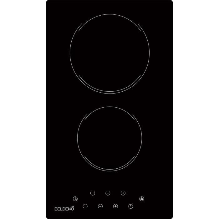 Plaque Vitrocéramique 2 Feux Encastrable 3000W - Minuteur, 9 Niveaux, Commande Tactile, Sécurité Enfant