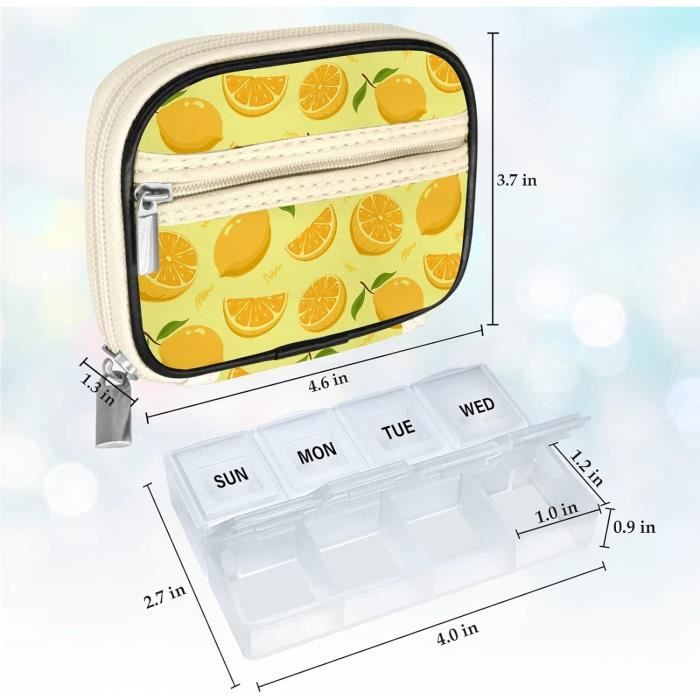 Lot De 9 Petites Boîtes à Pilules / Piluliers De Voyage Pour La Semaine
