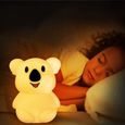 Veilleuse, Lampe de Chambre D'enfants, Veilleuse Koala Multicolore Rechargeable, Veilleuse LED 8 Couleurs pour Bébé-2