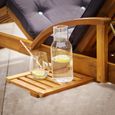 Chaise longue Tami Sun en bois d'acacia 200cm transat bain de soleil chaise de jardin extérieur balcon terrasse-2