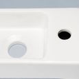 Lave main Rectangulaire Gain de place Droite - Céramique Blanc - 38x15 cm - Minimalist-2