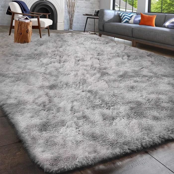 (gris, 60 * 200cm) tapis de salon Grand tapis shaggy pour salon Sha
