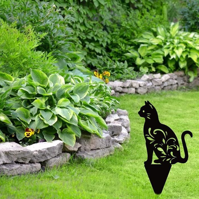 Silhouettes Chats - déco de jardin en métal - lot de 2, vente au meilleur  prix