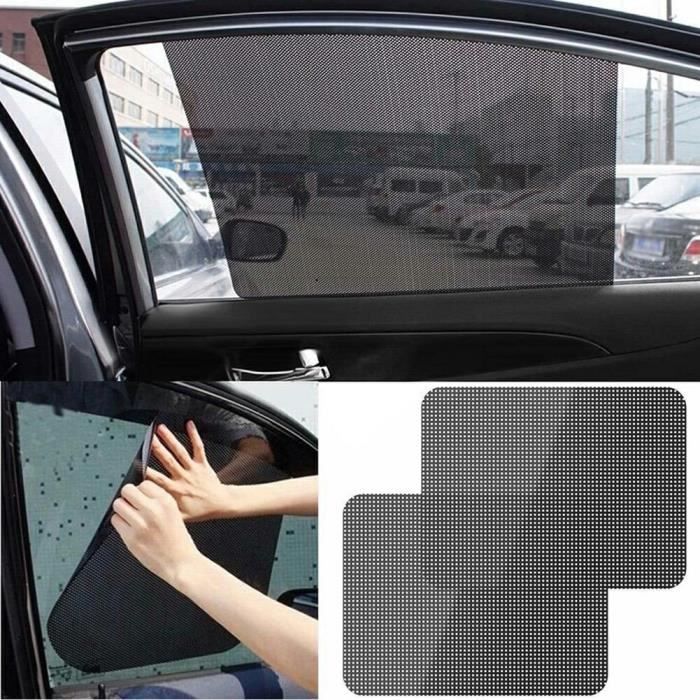 GOGOU® 2pcs Pare soleil fenêtre voiture moustiquaire fenêtre latérale  arrière maille anti UV anti moustique 100×53-Noir - Cdiscount Auto