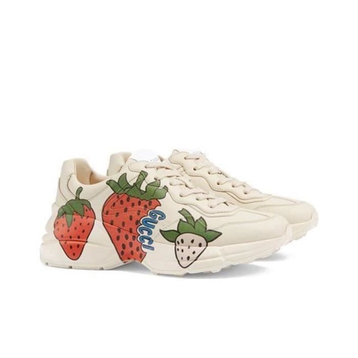 Gucci Rhyton Femme Homme Basket Sneakers Pas Cher blanc. couleurs