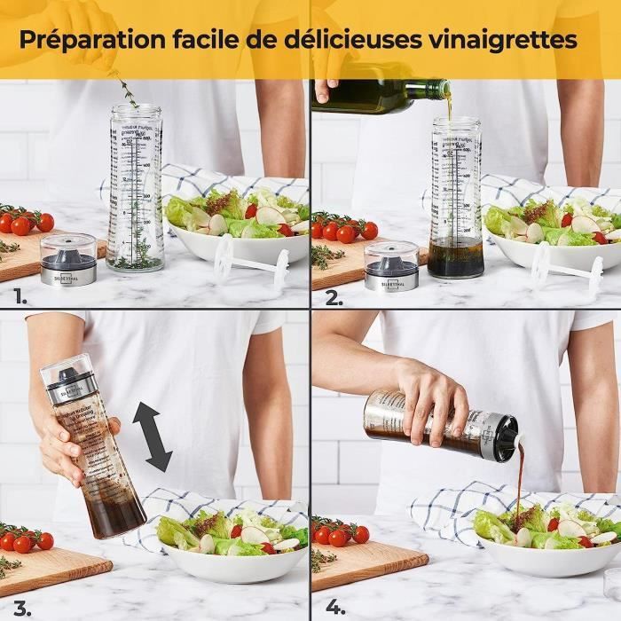 Shaker à Vinaigrette,Salade Vinaigrette Mélangeur Bouteille 300ml Pressing  Cup pour Ketchup De Stockage De Jus,pour la cuisine - Cdiscount Maison