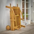 Chaise longue Tami Sun en bois d'acacia 200cm transat bain de soleil chaise de jardin extérieur balcon terrasse-3